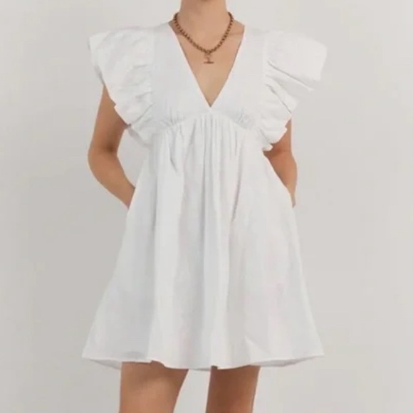 Entro white Ruffle Dress - Picture 1 of 4